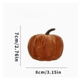 thumbnail image 3 of huayou Velvet Artificial Pumpkin 3.15x2.76 Inch Brown Velvet Pumpkin Mini Table Decor for Fall Thanksgiving Halloween Party Arrangement, 3 of 7