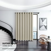 Deconovo Grommet Room Divider Curtains 84 inches Length, Room Darkening Curtains for Office, 100W x 84L inch, Light Beige, 1 Panel