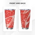 thumbnail image 3 of Salouo Beef Steaks Print 20oz Tumbler with Lid,Stainless Steel Vacuum Insulated Tumbler Durable Insulated Coffee Mug Thermal Cup with Splash Proof Sliding Lid-Straw Three-piece Set, 3 of 8