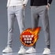 thumbnail image 3 of Pantalones negros con forro polar para hombre, otoño e invierno, estilo coreano, tallas grandes, ajustados, rectos, casuales, 3 of 6