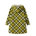 thumbnail image 5 of Flannel Jacket for Women Stylish Trendy Fleece Lined Plaid Shackets Long Sleeve Mid Long Winter Warm Sherpa Jackets Outerwear (L, Yellow), 5 of 5