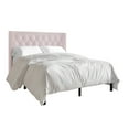 thumbnail image 3 of Castle Place Button Tufted Wingback Velvet Upholstered Bed, Light Pink, Full, 3 of 8