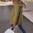 thumbnail image 2 of MASRIN Running Jacket  Womens Basic Hoodie Jackets Solid Color Zip Up Hooded Coats with Pockets Plus Size Loose Outwear Sweatshirts Sweater Stone, 2 of 5