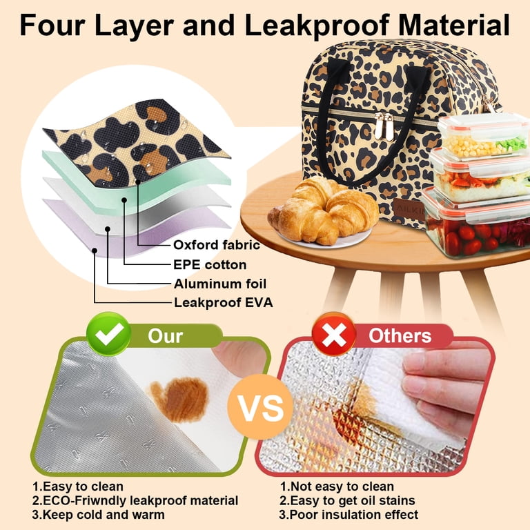 Large Insulated Lunch Bag, Leopard Pattern photo 6
