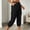 Black, variant on Women’s Outdoor Hiking Capri Cargo Pants, Zipper Button Closure, Elastic Waist System, Multi Tool Pockets, Anti-Twist Seven-Point Active Pants Light Blue XXL