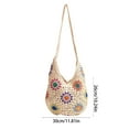 thumbnail image 2 of Women Knitted Crossbody Bag Beach Bag Fashionable Shoulder Bag Crochet Vacation Bag Colorful Flowers Handbag Purse, 2 of 8