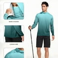 thumbnail image 5 of hotojiny Men's Hooded Sun Shirts with Mask Summer Fashion Fishing Shirts for Men Gradient Long Sleeve UPF 50 Hiking Light Jacket, 5 of 7