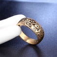 thumbnail image 2 of PAMTIER Men's Vintage Stainless Steel Engraved Eye of God Signet Ring Gold Tone Size 10, 2 of 4