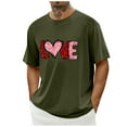 thumbnail image 2 of DxhmoneyHX Valentines Day Tops for Men Love Letter Printed Graphic T Shirt Crew Neck Short Sleeve Shirts Valentine Dating Tees, 2 of 4