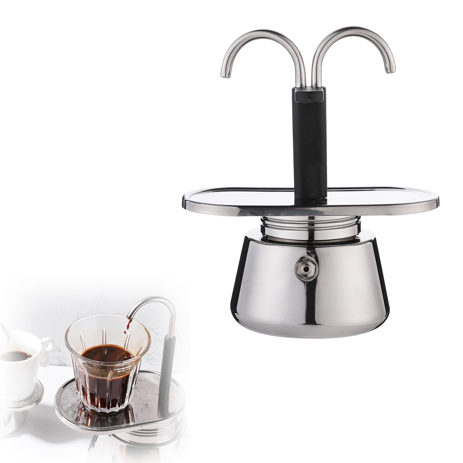 Ilsa Turbo Express 1-Cup Stovetop Espresso Maker, Stainless Steel