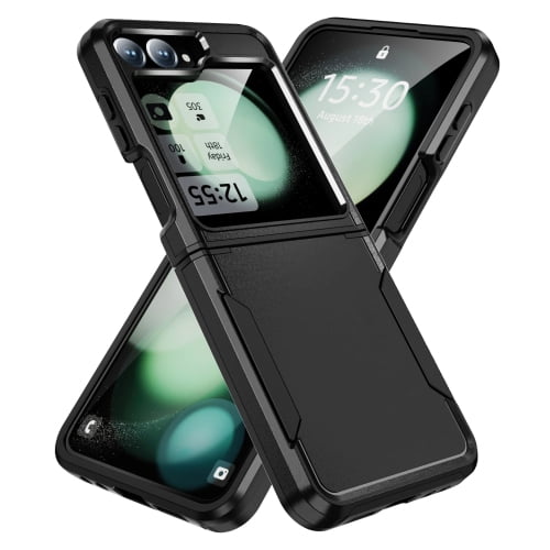 Supershield Case For Samsung Z Flip 7 Shockproof Armor TPU Bumper Hard Plastic Phone Cover - Black