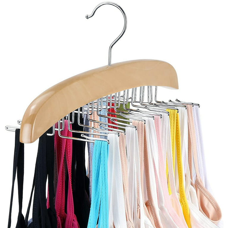  2 Pieces Space Saving Bra Organizer with Wood Tank Top Hanger  Closet Organizer Hangers Natural Wood Bra Holder Hanger Closet Organizer  and Storage Rack for Bras, Tank Tops, Camisoles : Home