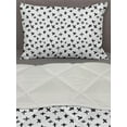 thumbnail image 3 of Black and White Comforter & Sham Bedding Set, Brush Strokes Pattern with Math Plus Sign Monochrome Illustration, 3 pcs Duvet Set Microfiber Filling Quilt, 5 Sizes, Black White, by Ambesonne, 3 of 4