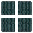 thumbnail image 1 of Folk Art Coaster Set of 4, Culture Themed Traditional Polish Flower Ornamental Motif on Dark Background, Square Hardboard Gloss Coasters, Standard Size, Multicolor, by Ambesonne, 1 of 2