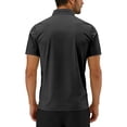 thumbnail image 5 of Ceisia Men's Short Sleeve Active Training Top Solid Color Stand Collar with Zipper Quick Dry Athletic Fitness Gym T-Shirt Gifts for Father Black 5X, 5 of 8