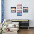 thumbnail image 3 of Winter Canvas Wall Art Framed,4 Piece Purple Landscape and Snow Forest Natural Wall Decor for Bedroom Purple Sunset Clouds in Winter Rural Scenery Living Room Home Decorations, 3 of 6
