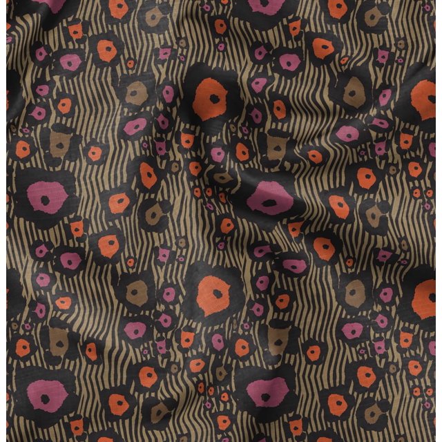 Soimoi Brown Viscose Chiffon Fabric Wild Animal Skin Print Fabric by Yard 42 Inch Wide