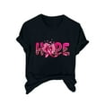 thumbnail image 2 of CLOISE Pink Breast Cancer Tops Women Short Sleeve Crewneck Tops Daisy Ribbon Pink Breast Cancer Survivor Gifts Tee Shirts Cute Loose Shirts Cancer Support Clothes Black XL, 2 of 4