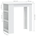 thumbnail image 4 of vidaXL Bar Table with Storage Rack White 102x50x103.5 cm Engineered Wood, 4 of 4
