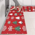 thumbnail image 2 of Kitchen Rugs Sets Of 2,Red Christmas Tree and Snowflake Pattern Anti Fatigue Kitchen Mat Rugs Non Slip Washable,Decorative Kitchen Floor Mats for Kitchen,Sink,Laundry,17"X47", 2 of 5