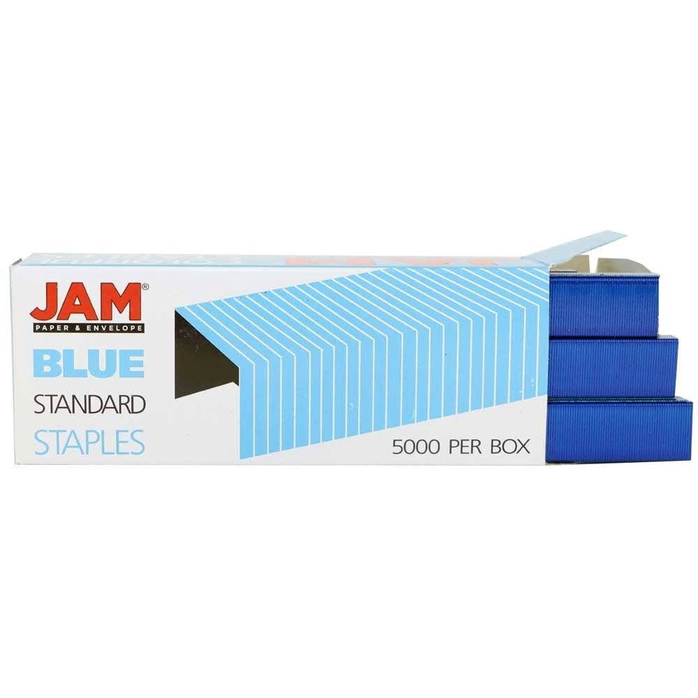 JAM Paper Office & Desk Set, Blue, 2/Pack, 1 Stapler & 1 Staples