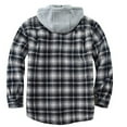 thumbnail image 3 of Men's Flannel Shirt Jacket Fleece Lined Plaid Coat Full Zip Up Hoodie Winter Outwear,Mens Sherpa Lined Zipper Hooded Plaid Shirt Jacket, 3 of 6