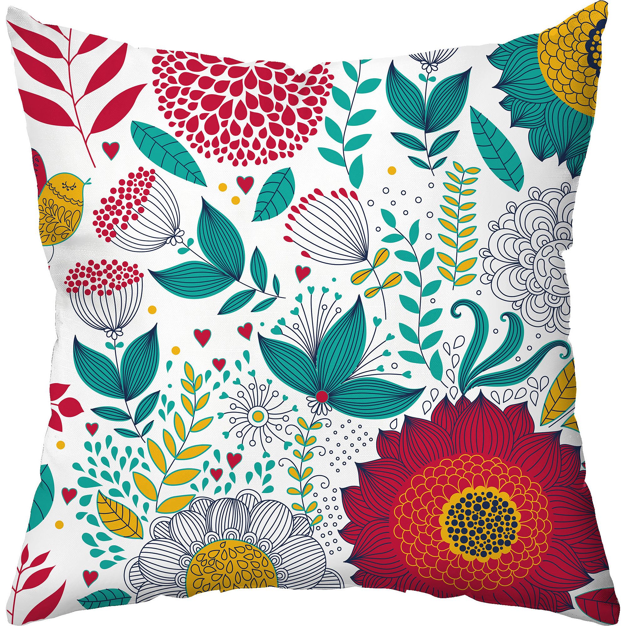 Checkerboard Lifestyle Wildflowers Bright Throw Pillow, MultiColor