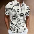 thumbnail image 1 of Plaid Polo camisa de los hombres Casual de talla grande manga corta Top foto Color S MABOTO PLS-6 color de imagen XL, 1 of 3