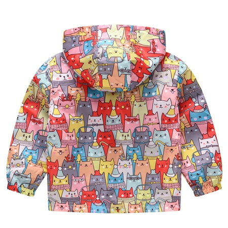 

dmqupv Zipper Kids Jacket Boys Windproof Toddler Coat Grils Hooded Print Autumn Baby Boys Coat&jacket Rain Coats For Girls Outerwear Multicolor E 12-18 Months