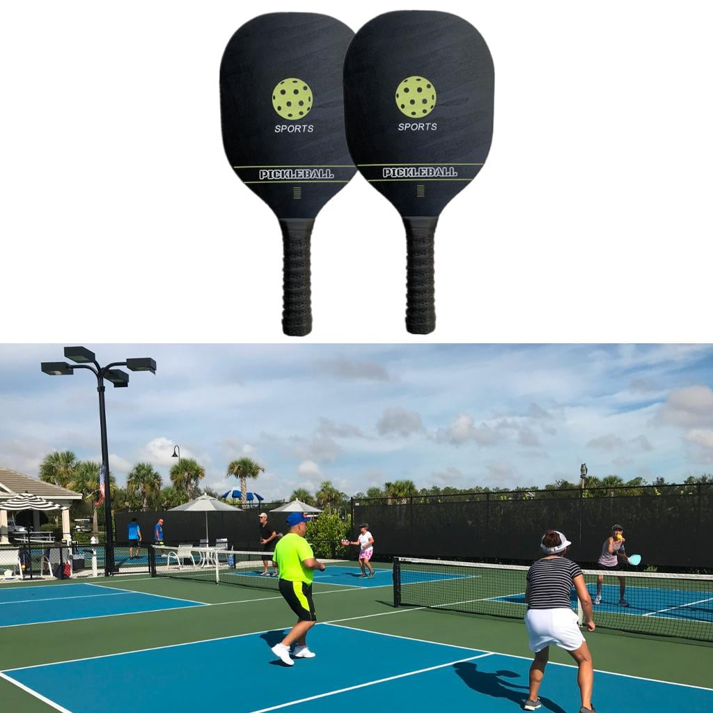 DimyFew Pickleballs Rackets Wood Wide Body Equipment Portable Set Racquet for Indoor Outdoor Set 1