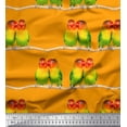 thumbnail image 1 of Soimoi Polyester Crepe Fabric Branch & Colorful Parrot Bird Printed Fabric 1 Yard 42 Inch Wide, 1 of 3