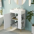 thumbnail image 2 of 21.6" Bathroom Vanity, Combo Cabinet, Bathroom Storage Cabinet, Single Ceramic Sink, Right Side Storage, White, 2 of 9