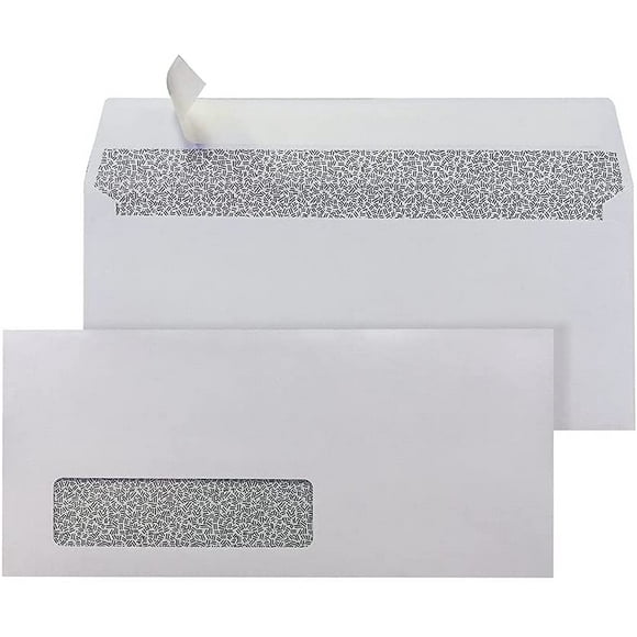 WINPAQ #10 Peel & Seal White Window Wallet Business Envelopes 4-1/8" x 9-1/2", 24lb, perfect for mailing documents,