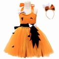 thumbnail image 3 of Pandaie 2 Piece Girls Kids Halloween Costume Tulle Tutu Dress Carnival Cosplay Outfits for Theme Dress Up Party Orange,1-2 Years, 3 of 4