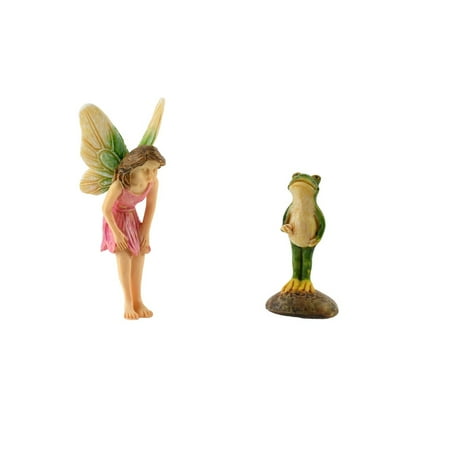 - Fairy Princess Frog Prince Figurine Miniature Garden Statue Dollhouse Decor Accessory