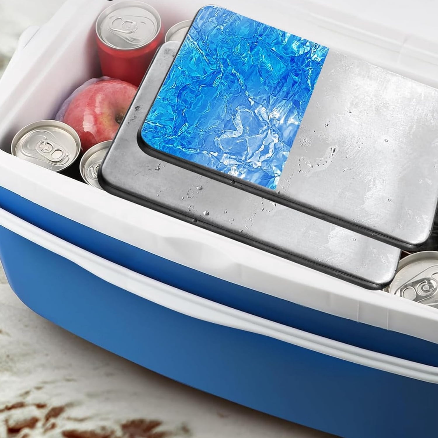 Topboutique Stainless Steel Ice Packs,Freezer Packs for Camping,Reusable Ice Packs,Travel Ice Pack for Outdoor Cooler Box,Keep Food and Drinks Fresh and Cool