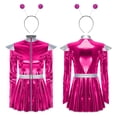 thumbnail image 7 of Aislor Women's Alien Cosplay Dress with Hair Hoop Astronaut Long Sleeve Shiny A-line Halloween Hot Pink XL, 7 of 7