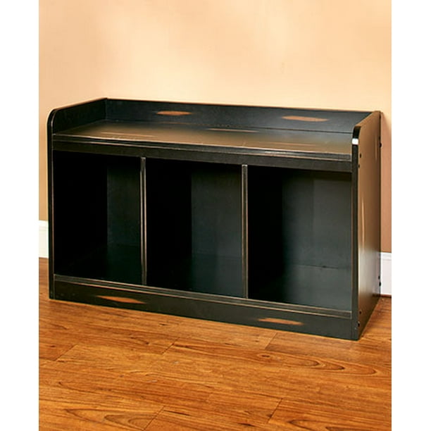 Entryway Furniture Distressed Black Bench Walmart Com