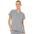 thumbnail image 4 of MediChic Women's V-Neck Scrub Top - 3-Pocket, 4-Way Stretch, Comfortable Medical Uniform, Green Apple Medium, 4 of 5