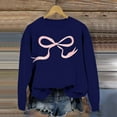 thumbnail image 4 of Hoodies For Women Pullover Teen Girls Round Neck Cute Bow Pattern Long Sleeved Pullover Sweater Bow Sweater Top Sweatshirt Fall Fashion Outfits Winter Clothes 2025, 4 of 4