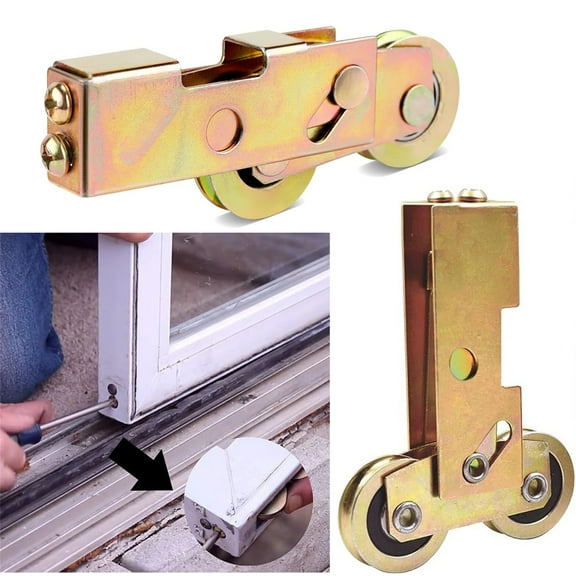 Sliding Patio Track Rollers,Happon 1-1/4 Stainless Steel Ball Tandem Roller Assembly,Sliding Door Window Wheels Heavy-Duty Sliding Patio Door Rollers Replacement for Glass Door Window, 2 Pack