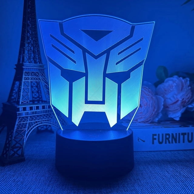 Luz nocturna LED 3D Transformers Optimus Primes Convoys Kids