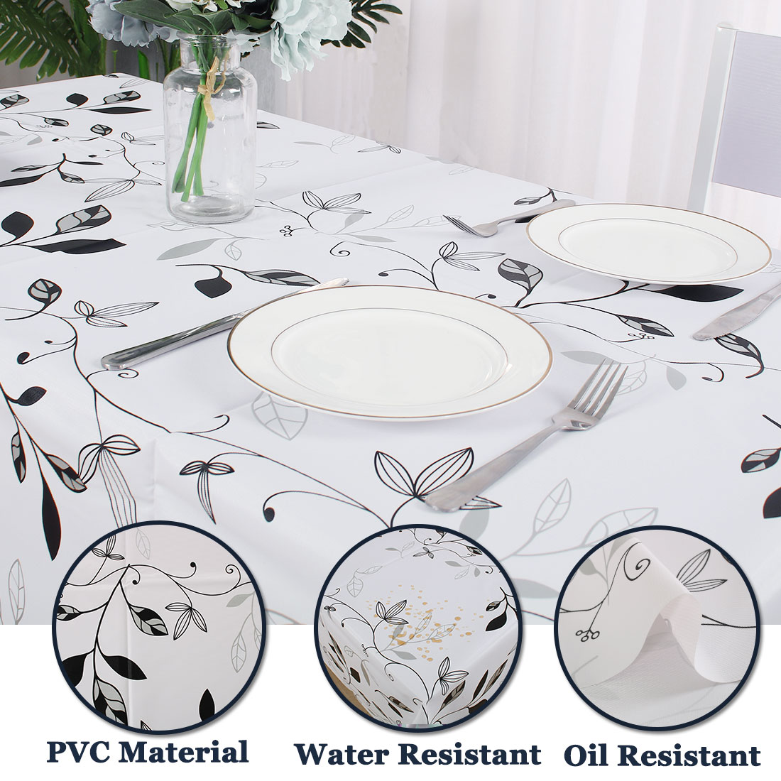 Water Resistant Non Slip Vinyl Table Protector Circle Table Pad For Coffee Glass Dining Room Table Clear Multifunctional Desk Pad Table Mat 31 4 Round Table Cover Kitchen Table Linens Kitchen Dining