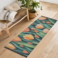 thumbnail image 6 of Orange Flowers Bloom Bedroom Runner Rug 2'x 6' Non Slip Carpet Indoor Home Area Rug Living Room, 6 of 8
