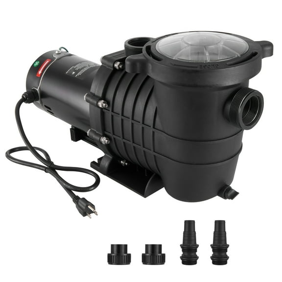 KFFKFF 1HP Pool Pump for Above Ground Pools, Max. Flow of 80 GPM Single Speed Pool Pump , Max. Lift of 34.4ft, Comes with Filter Basket, Suitable for Hot Tubs and Spas, 110V/240V