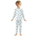 thumbnail image 3 of joogoo Bows Blue Pajamas Set Long Sleeve Soft Cotton Sleepwear 2 Piece 24M, 3 of 7