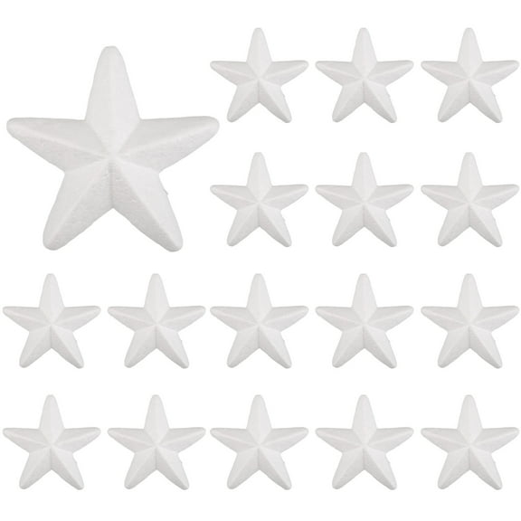 IFANLANDOR White Craft Foam Stars For Painting 50Pcs 2.4X2.4X0.8In