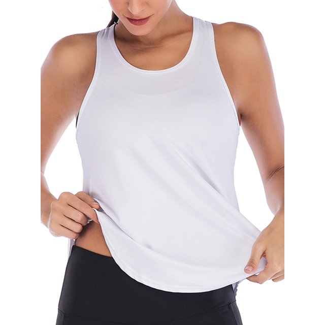 Womens Entraînement Cravate Yoga Recadrée Flowy Racerback Débardeurs Exercice Occasionnels Sports d'Été Lâches Lounge Running Tops