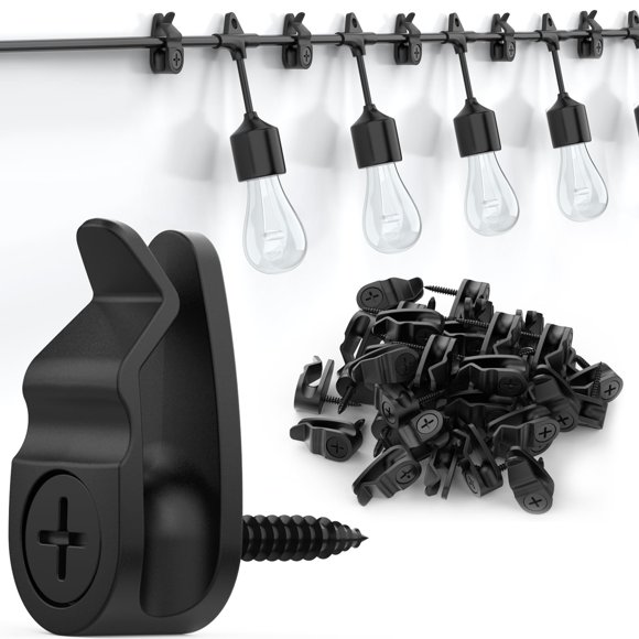 Guirnalda de luces para exteriores Lewufe, 50 unidades, color negro