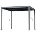thumbnail image 1 of Pergola à Persiennes 10 X 10 Pi avec Toit Métallique Ajustable, Pavillon Extérieur à Toit Rigide en Aluminium avec Système de Drainage Caché, Structure Gris Foncé Résistante à la Rouille pour Patio et Jardin, 1 of 7